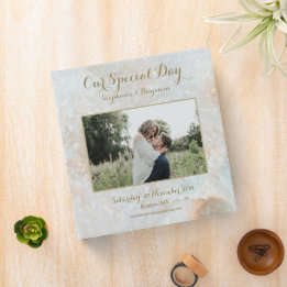 Classeur 3,81 Cm Lune céleste Photo personnalisée Texte Mariage inv
