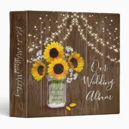 Classeur 3,81 Cm Mariage rustique Mason Jar Sunflower Babys Respire