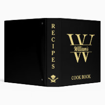 Monogramme Noir & Or | Livre de cuisine élégant au