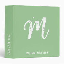 Nom simple minimaliste vert clair monogramme