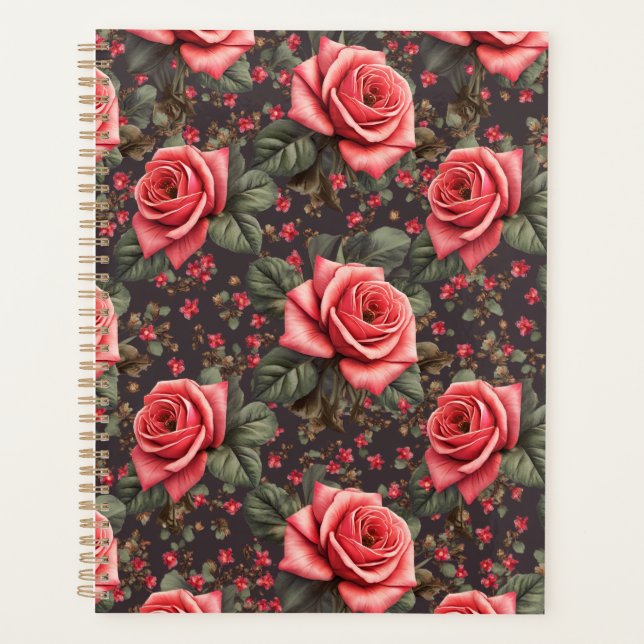 Classeur avec beau motif rose (Devant)