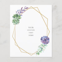 Classeur insérer carte plate Purple Succulents