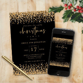 Classi Gold Imitats Glitzer Weihnachts-Party Schwa Einladung