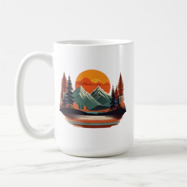 Classic 15 oz Tasse - Serene Mountain Majesty (Links)