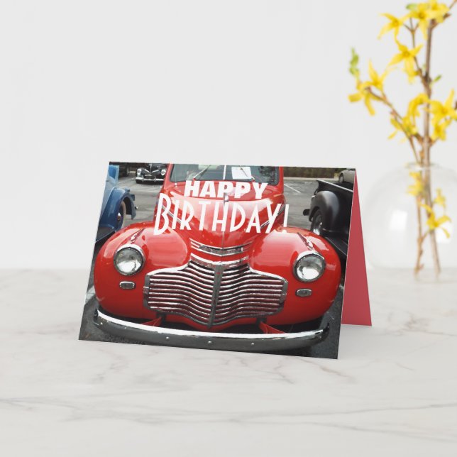 Classic 1941 Chevy Coupe Geburtstag Karte (Gelbe Blume)