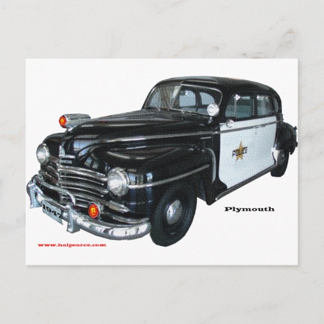Classic_1947_Plymouth_Police_Car_texturisiert Postkarte (Vorderseite)