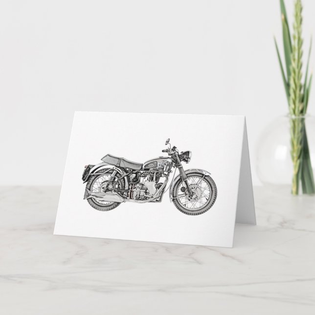 Classic 1952 Velocette Venom Motorrad Zeichnend Karte (Vorderseite)