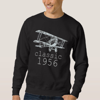 Classic 1956 Vintag Biplane Aviation 66. Birthda Sweatshirt