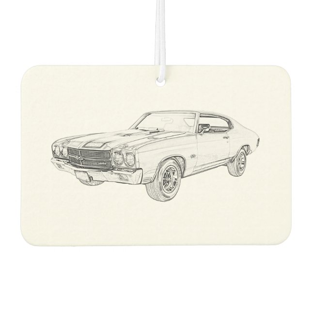 Classic 1970 Chevy Chevelle Bowtie Muscle Car Autolufterfrischer (Vorderseite)