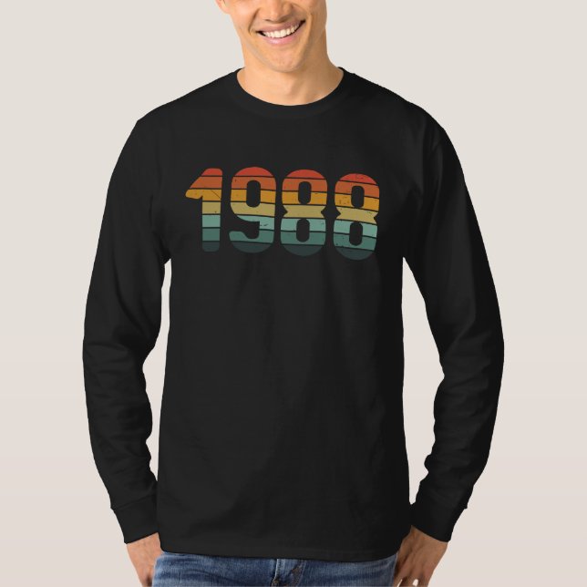 Classic 1988  BDay Vintage Sunset T-Shirt (Vorderseite)