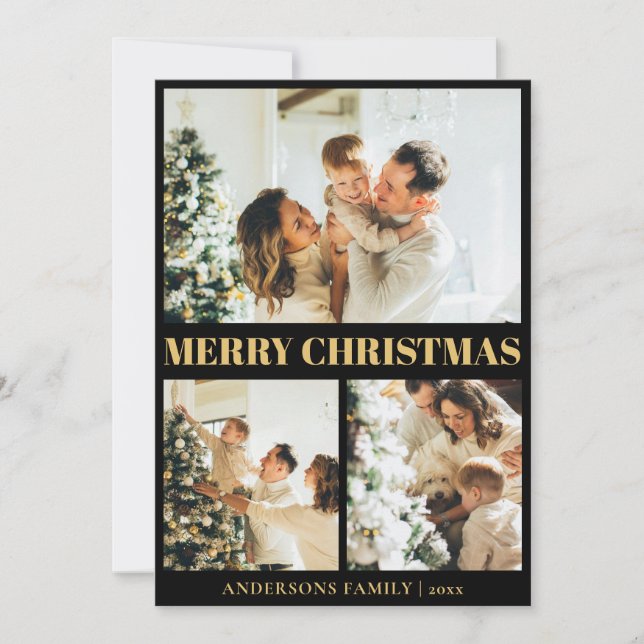 Classic 1 Foto Typografie Frohe Weihnachten (Vorderseite)