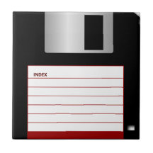Classic 3,5" Red Floppy Disk Keramik Tile