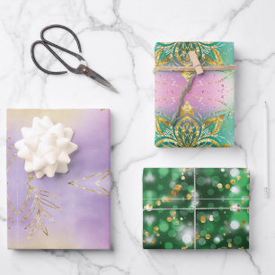 Classic 3 Farbenferien Schneeflocken Weihnachten Geschenkpapier Set