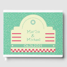 Classic 50er Diner Graphic Wedding Guest Book