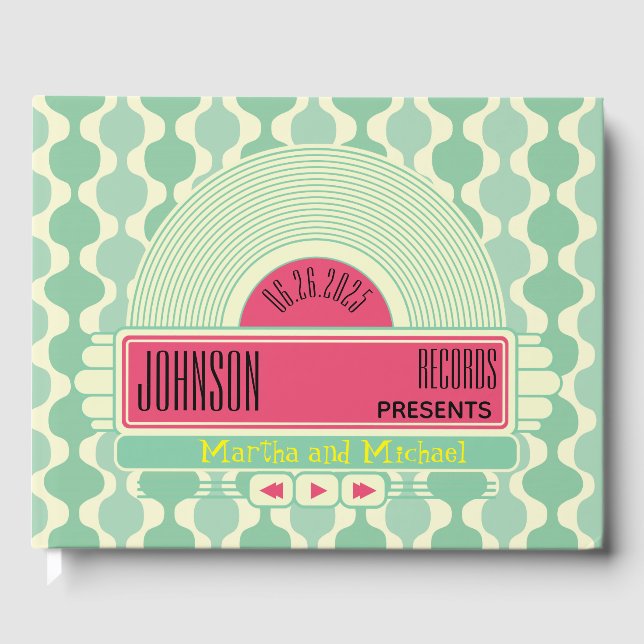 Classic 50er Diner Jukebox Wedding Guest Book Gästebuch (Vorderseite)