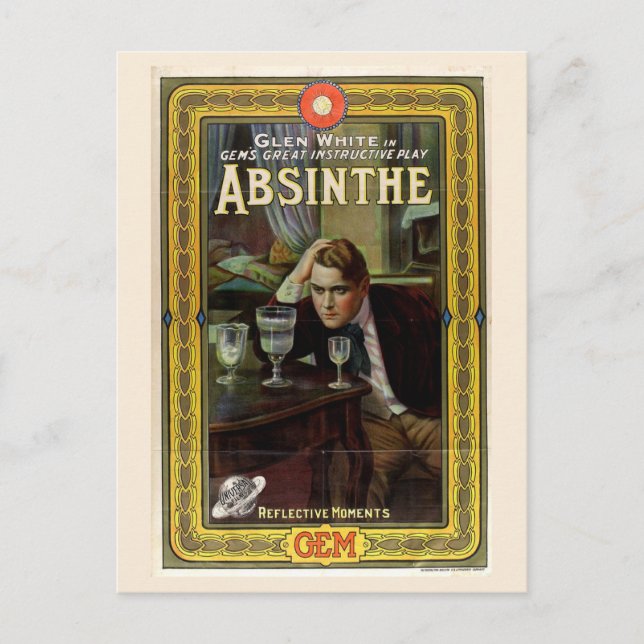 Classic Absinthe Poster Postkarte (Vorderseite)
