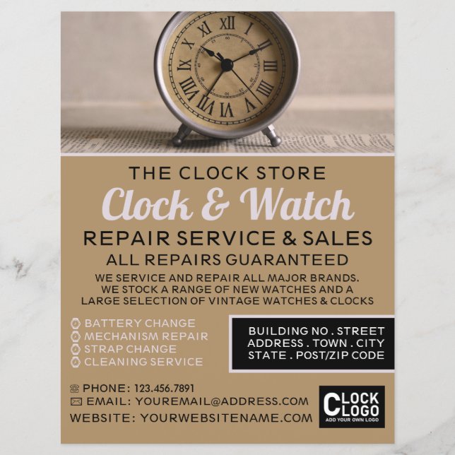 Classic Alarm Clock, Horologin Advertising Flyer (Vorne)