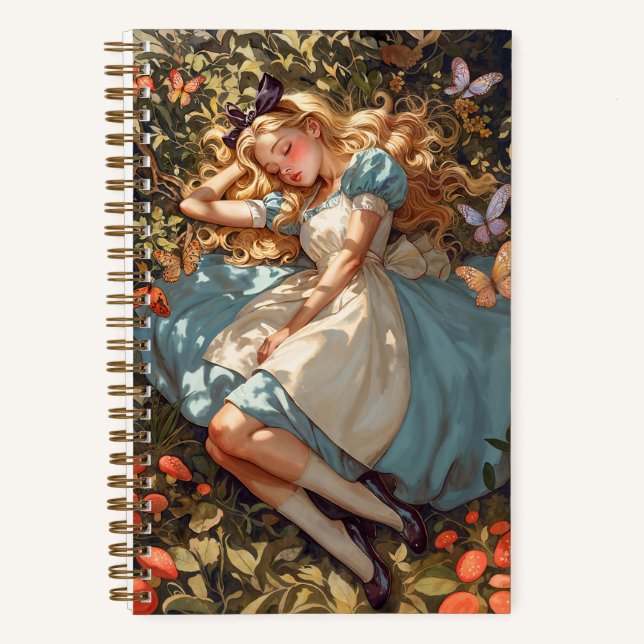 Classic Alice träumt von Wonderland Notizbuch (Vorderseite)