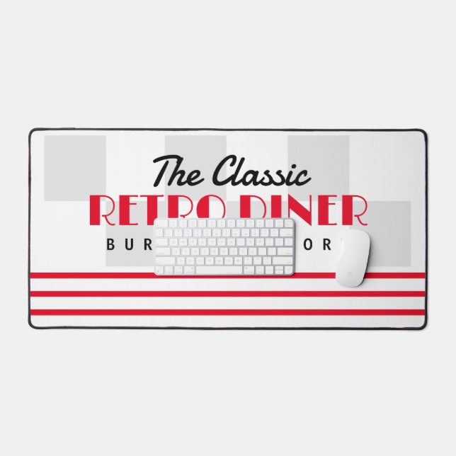 Classic American 50's diner restaurant retro style Schreibtischunterlage (Tastatur & Maus)