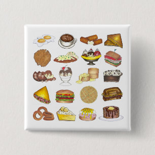 Classic American Lunch Counter Greasy Spoon Diner Button