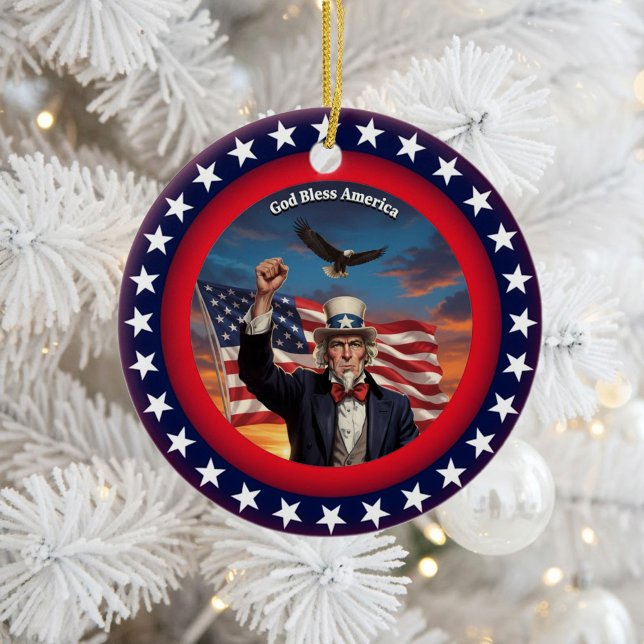 Classic American Patriotism  Keramik Ornament (Von Creator hochgeladen)