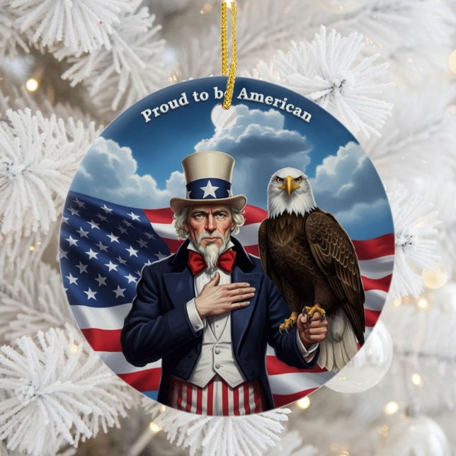 Classic American Patriotism  Keramik Ornament (Von Creator hochgeladen)