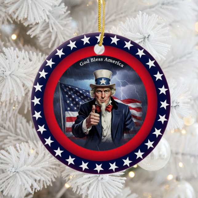 Classic American Patriotism  Keramik Ornament (Von Creator hochgeladen)