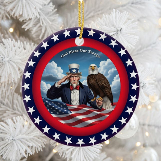 Classic American Patriotism  Keramik Ornament (Von Creator hochgeladen)