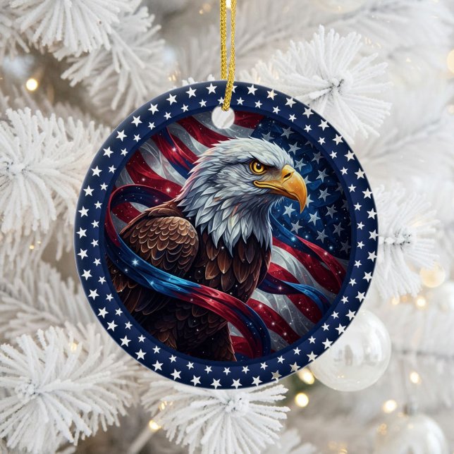 Classic American Patriotism  Keramik Ornament (Von Creator hochgeladen)