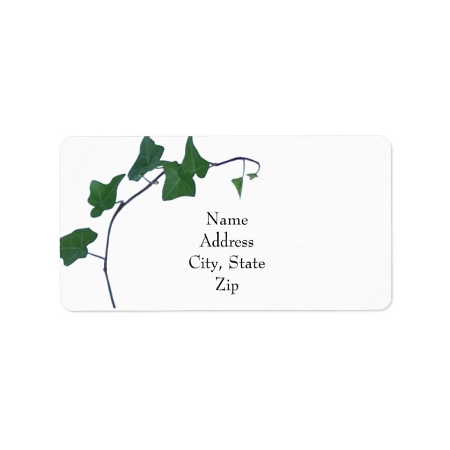 Classic Aquarell Green English Ivy Adressaufkleber (Vorne)
