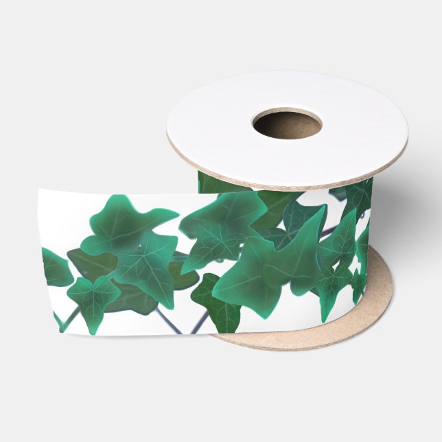 Classic Aquarell Green English Ivy Satinband (Spule)