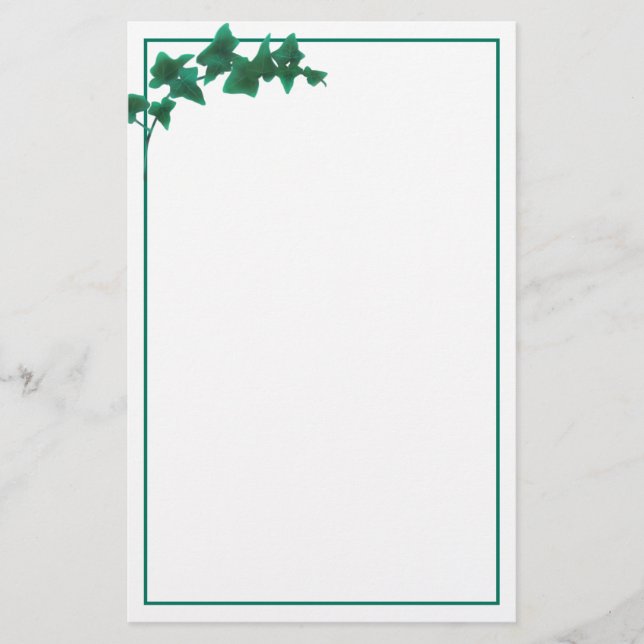 Classic Aquarell Green English Ivy Stationery Briefpapier (Vorderseite)