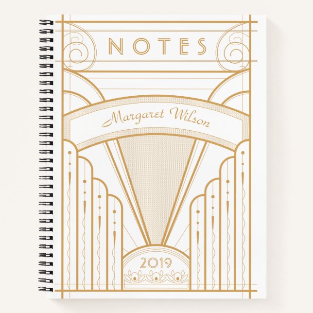 Classic Art Deco Design Notebook Notizbuch (Vorderseite)