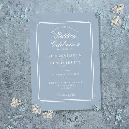 Classic Art Deco Dusty Blue Wedding Einladung