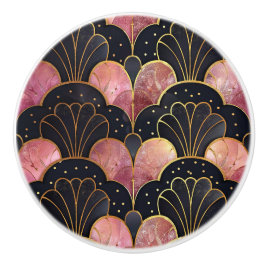 Classic Art Deco Fan Pattern Keramikknauf