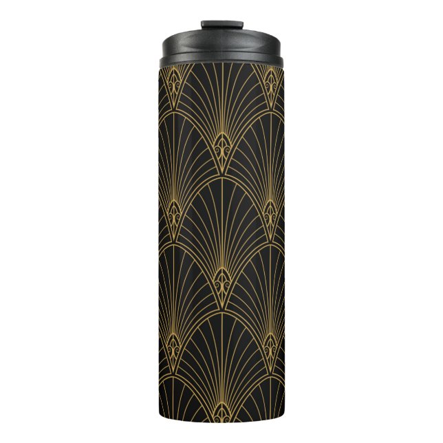 Classic Art Deco Seamless Pattern. Geometric Styli Thermosbecher (Vorderseite)