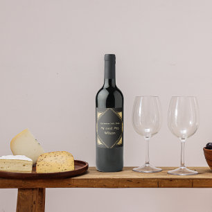 Classic Art Deco Vintage Hochzeit Wine Labels Weinetikett