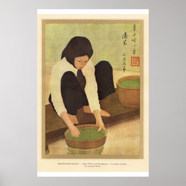 Classic Asian Art Vietnamese Girl Poster (Vorne)