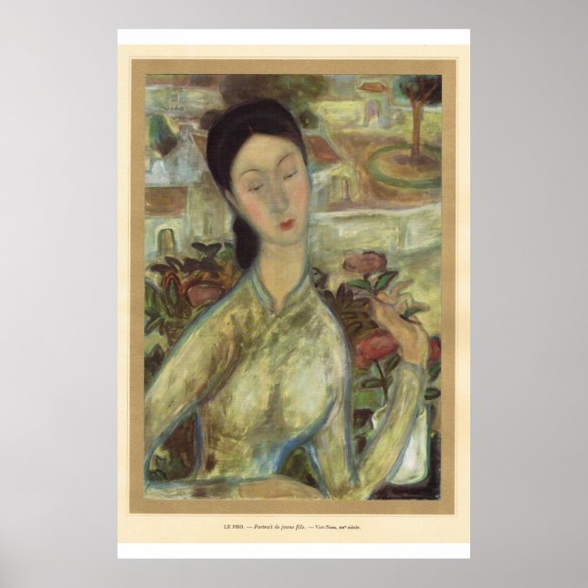 Classic Asian Art Vietnamese Girl, Poster (Vorne)