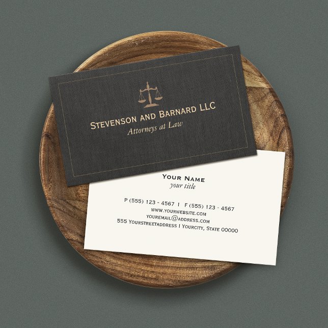 Classic Attorney Imitats Linen Business Card Visitenkarte (Von Creator hochgeladen)