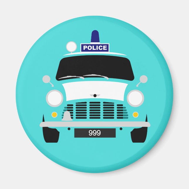 Classic Austin Mini Police Van Magnet (Vorne)