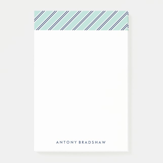 Classic Baby Blue Stripes Post-it Klebezettel (Vorderseite)