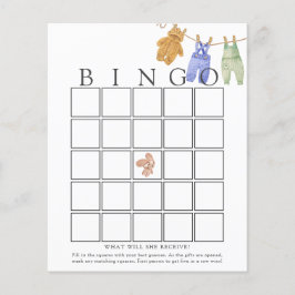Classic Baby Boy Baby Bingo Game Card