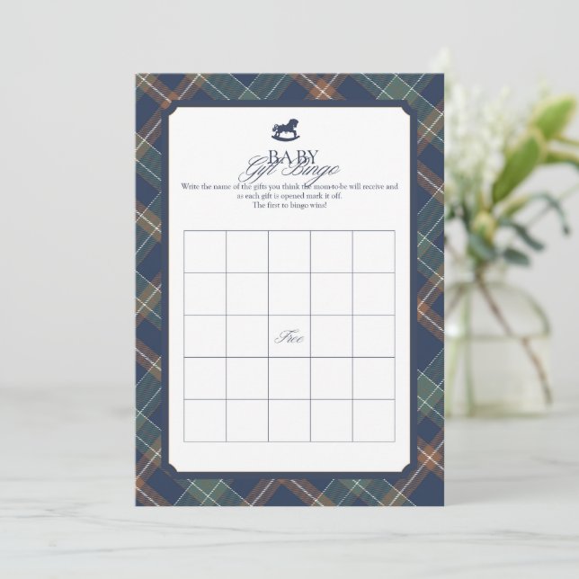 Classic Baby Gift Bingo Game Card Hinweiskarte (Stehend Vorderseite)