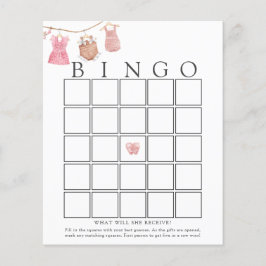 Classic Baby Girl Baby Bingo Game Card