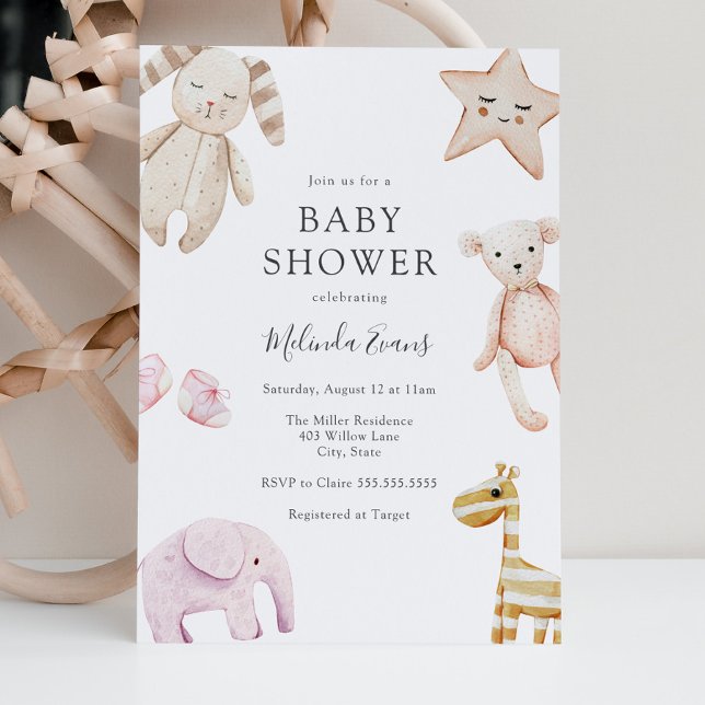 Classic Baby Girl Baby Shower Einladung (Von Creator hochgeladen)
