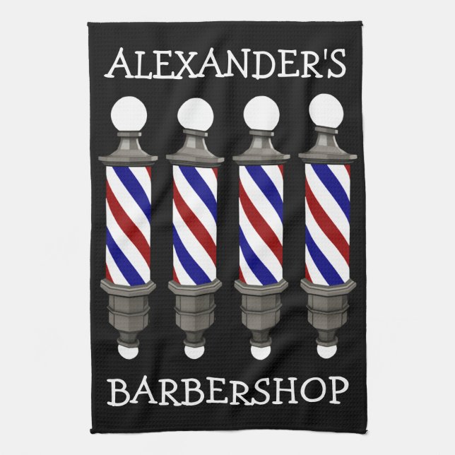 Classic Barber Poles Bar Handtuch personalisieren (Vertikal)