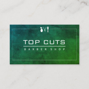 Classic Barber Shop Sleek Green Lila Visitenkarte