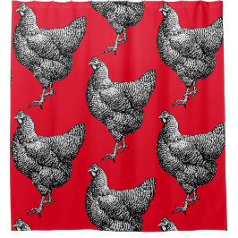 Classic Barred Plymouth Rock Chicken Hen Duschvorhang
