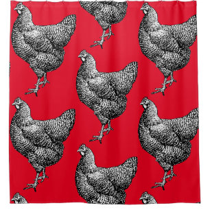 Classic Barred Plymouth Rock Chicken Hen Duschvorhang